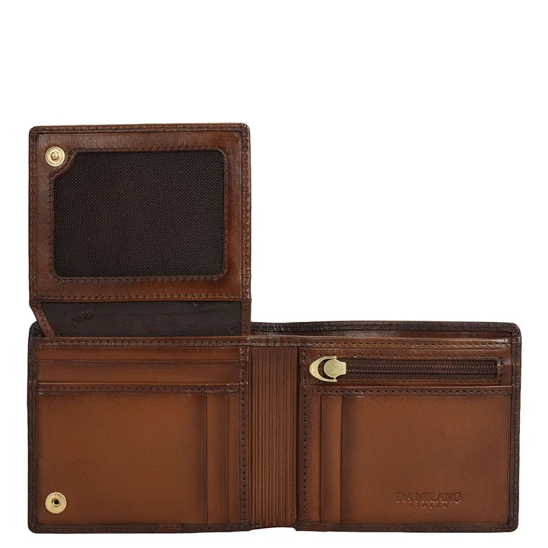 Da Milano Mocha Mocha Bifold Leather Mens Wallet for Men | Best Price UAE